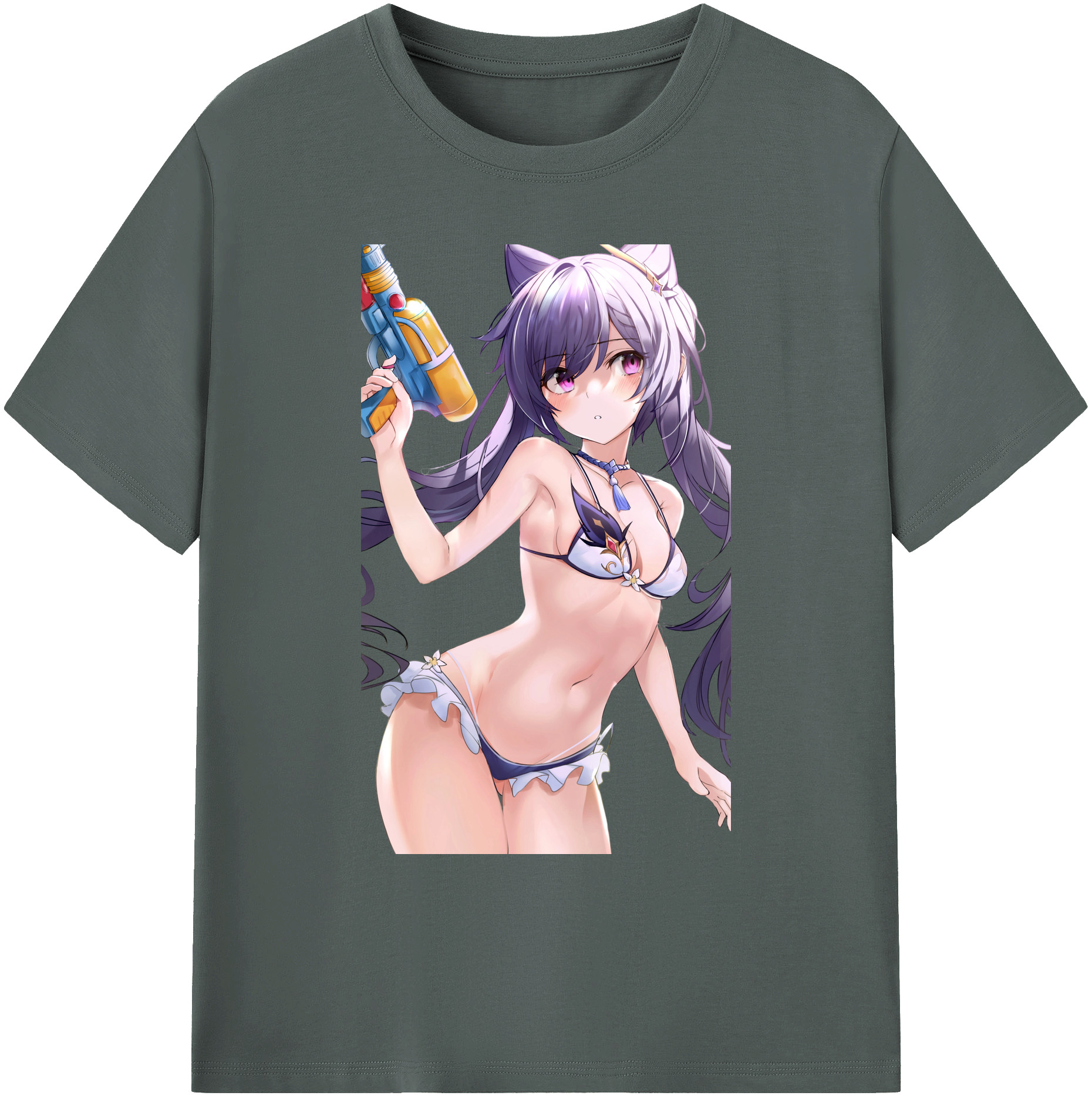 げんし神 刻晴 こくせい genshin Kokusei 綿100％ メンズ半袖Tシャツ｜肌触りやわらか＆通気性